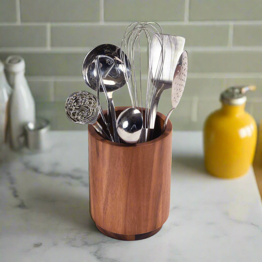 Acacia Wood Rotating Utensil Holder by Kalmar Home