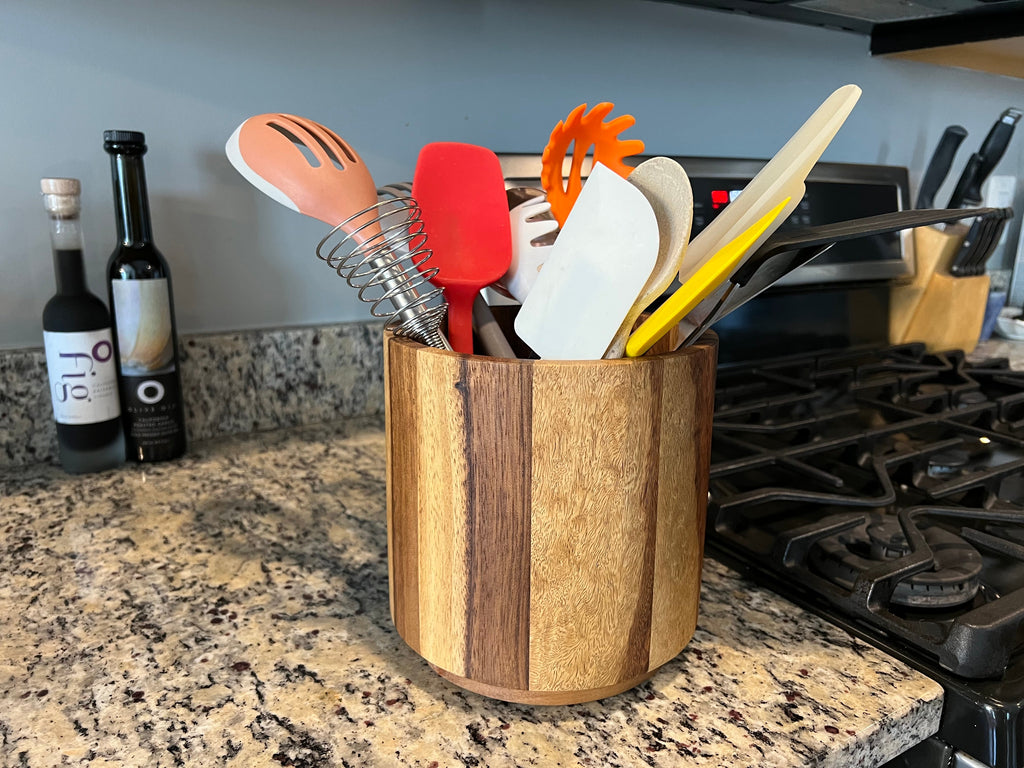 Acacia Wood Rotating Utensil Holder by Kalmar Home