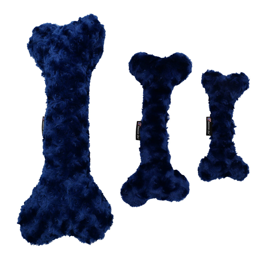 Nuggle Bones Navy Fleece Dog Toy by American Dog